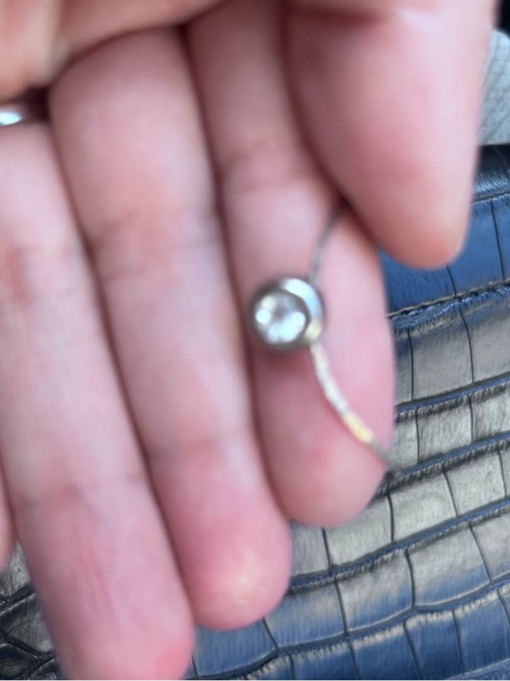 925 Silver Tone with zirconia diamond Accent Adjustable necklace.